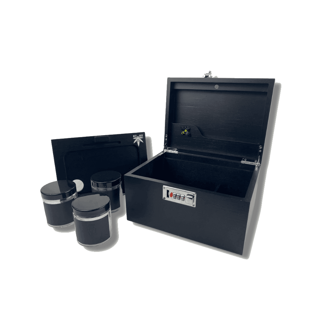 Stash Box - Large Black Bamboo Bzz Box