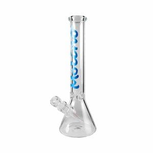 7mm Classic Glass Beaker Bong - Blue Logo