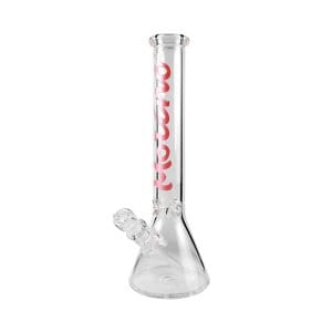 7mm Classic Glass Beaker Bong - Pink Logo