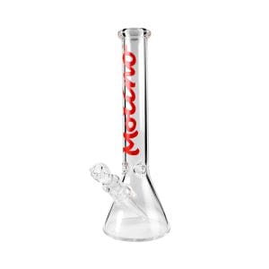7mm Classic Glass Beaker Bong - Red Logo