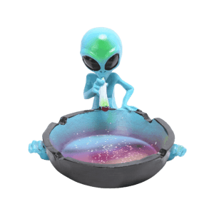 Ceramic Smoking Alien Ashtray Ash Catcher - Blue