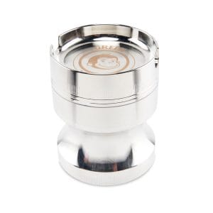 Chacma 63mm Magnetic Grinder with Ashtray - Silver