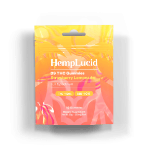 Delta 9 THC 10mg + CBD 10mg Gummies 10 pack - Strawberry Lemonade