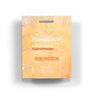 Delta 9 THC 10mg + CBD 10mg Gummies 10 pack - Tropical Paradise