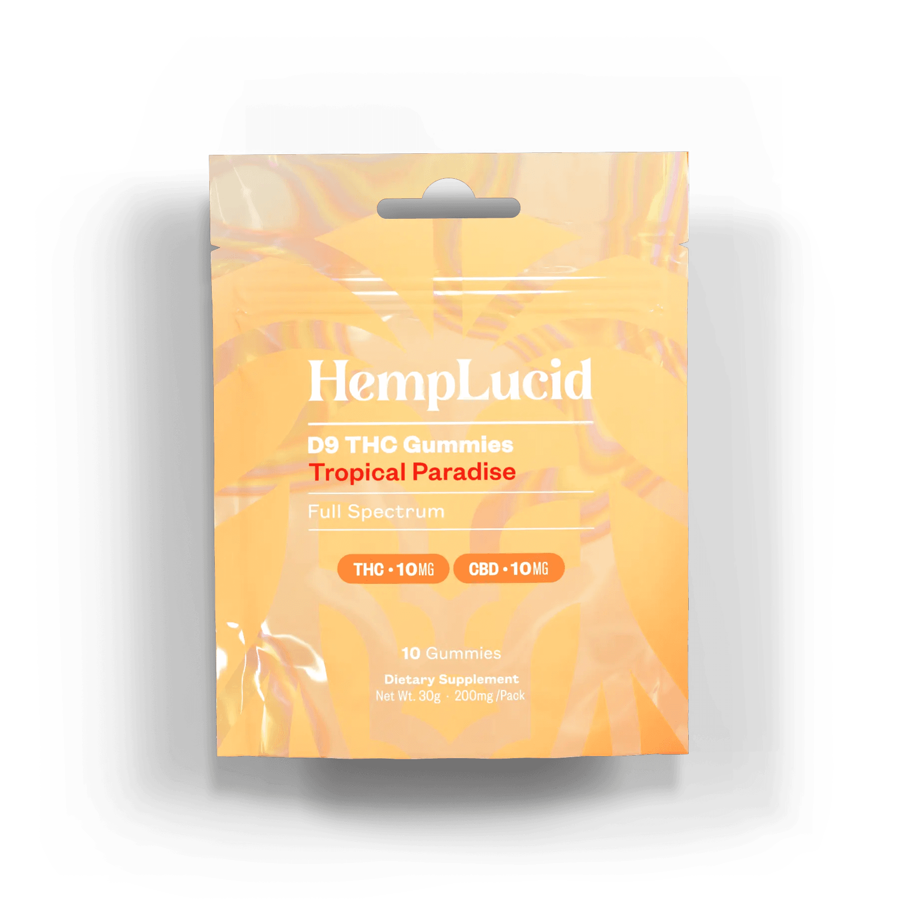 Delta 9 THC 10mg + CBD 10mg Gummies 10 pack - Tropical Paradise