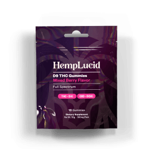 Delta 9 THC 5mg + CBD 50mg Gummies 10 pack - Mixed Berry