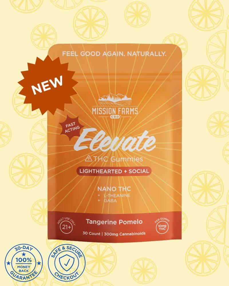 Elevate Delta-9 THC Gummies with Nano THC - 30 count: Tangerine Pomelo, 10mg THC/Gummy