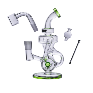 Goody Glass - Drummer Boy Mini Dab Rig Recycler 4-Piece Kit - Slime Green