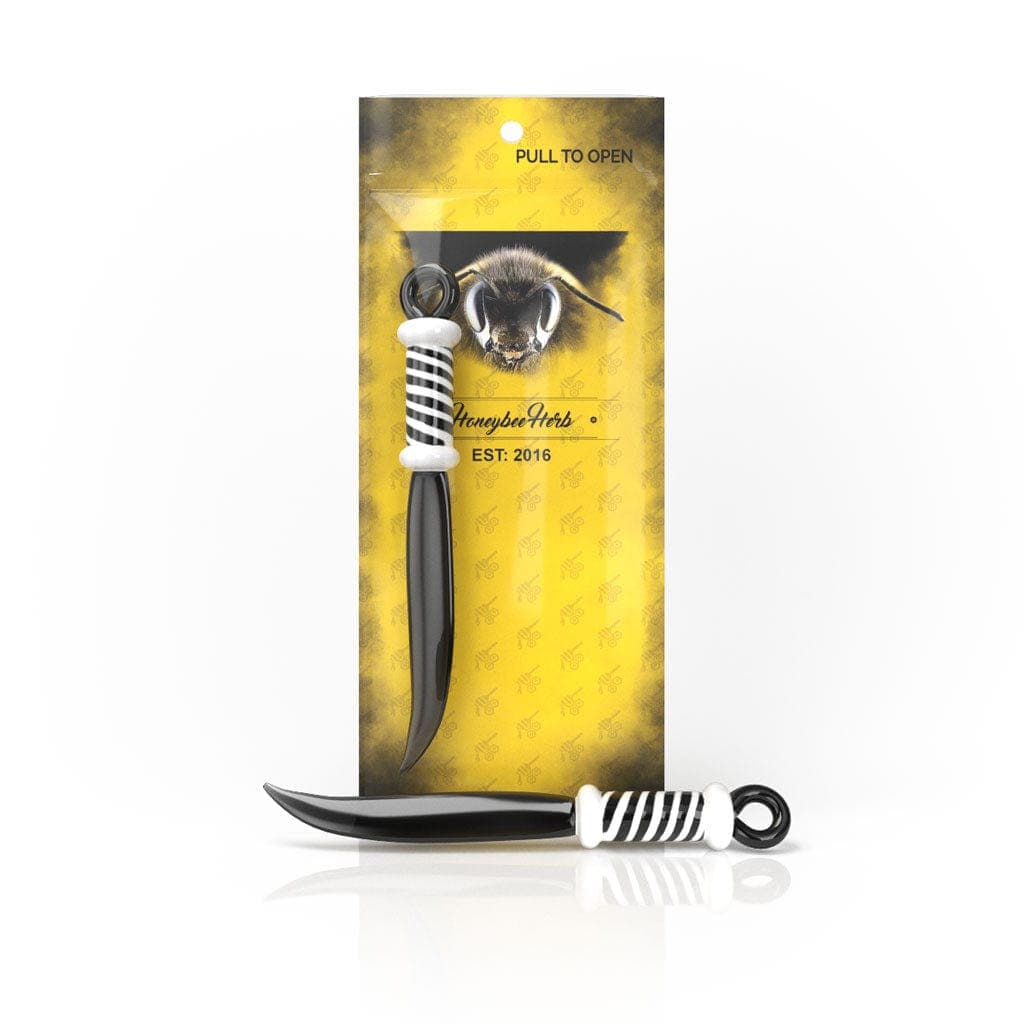 Honeybee Herb Glass Sword Dab Tool - Black
