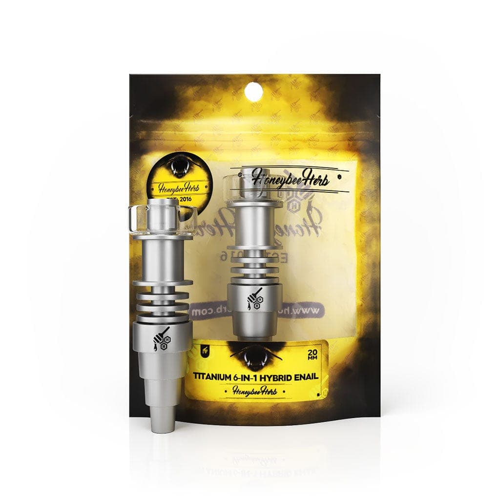 Honeybee Herb Titanium 6-in-1 Hybrid Dab Enail - Silver / 20mm