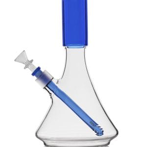 Large Accented Deco Beaker Bong - Light Cobalt