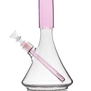 Large Accented Deco Beaker Bong - Pink