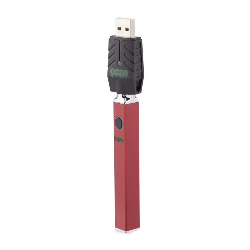 Ooze Quad 510 Thread 500 mAh Square Vape Pen Battery - Ruby Red