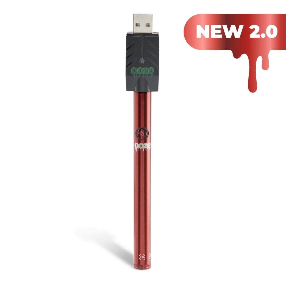 Ooze Twist Slim Pen 2.0 510 Thread Vaporizer Battery - Ruby Red