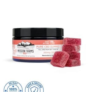 Pure CBD Gummies with Nano CBD - 10 count: Marionberry Lemon, 250mg (Travel Size)