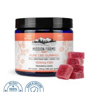 Pure CBD Gummies with Nano CBD - 60 count: Marionberry Lemon, 1500mg