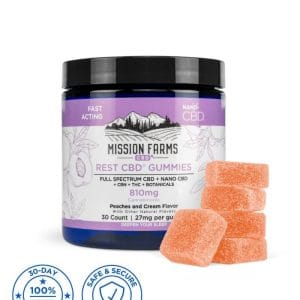 Rest CBD Gummies with Nano CBD - 30 count: Peaches and Cream, 810mg