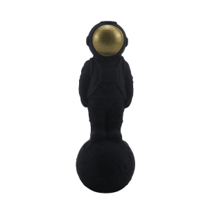 Silicone 2 in 1 Astronaut Hand Pipe/Vapor Straw with Lid and Titanium Tip - Black