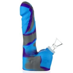 Silicone Dildo Bong - Blue Balls