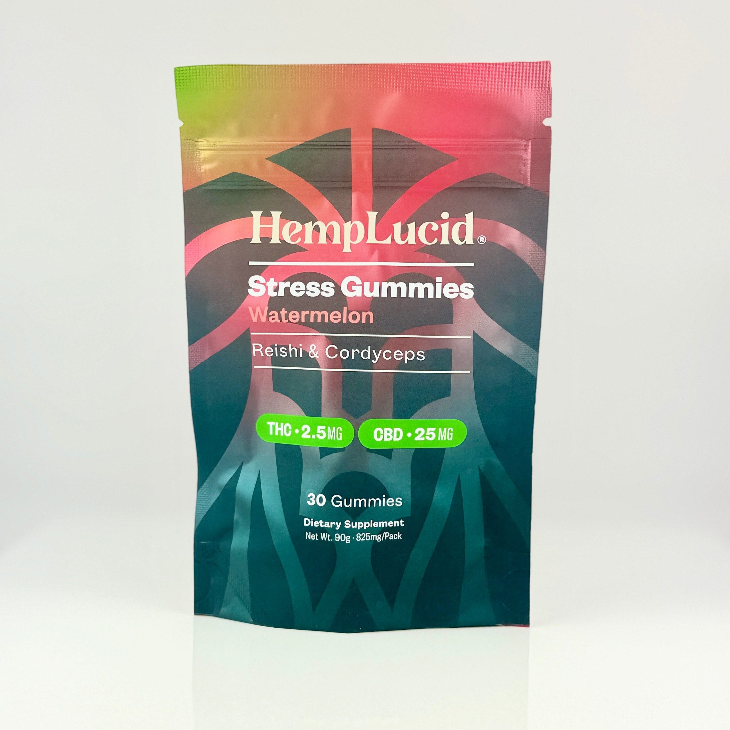 Stress Mushroom THC Gummies - Watermelon - Stress / 30 Cubes (Bag)