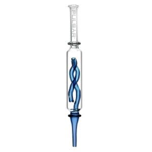 Pulsar Glass Inner Twist Perc Dab Straw - Pulsar Transparent Blue