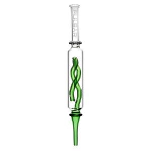 Pulsar Glass Inner Twist Perc Dab Straw - Pulsar Transparent Green