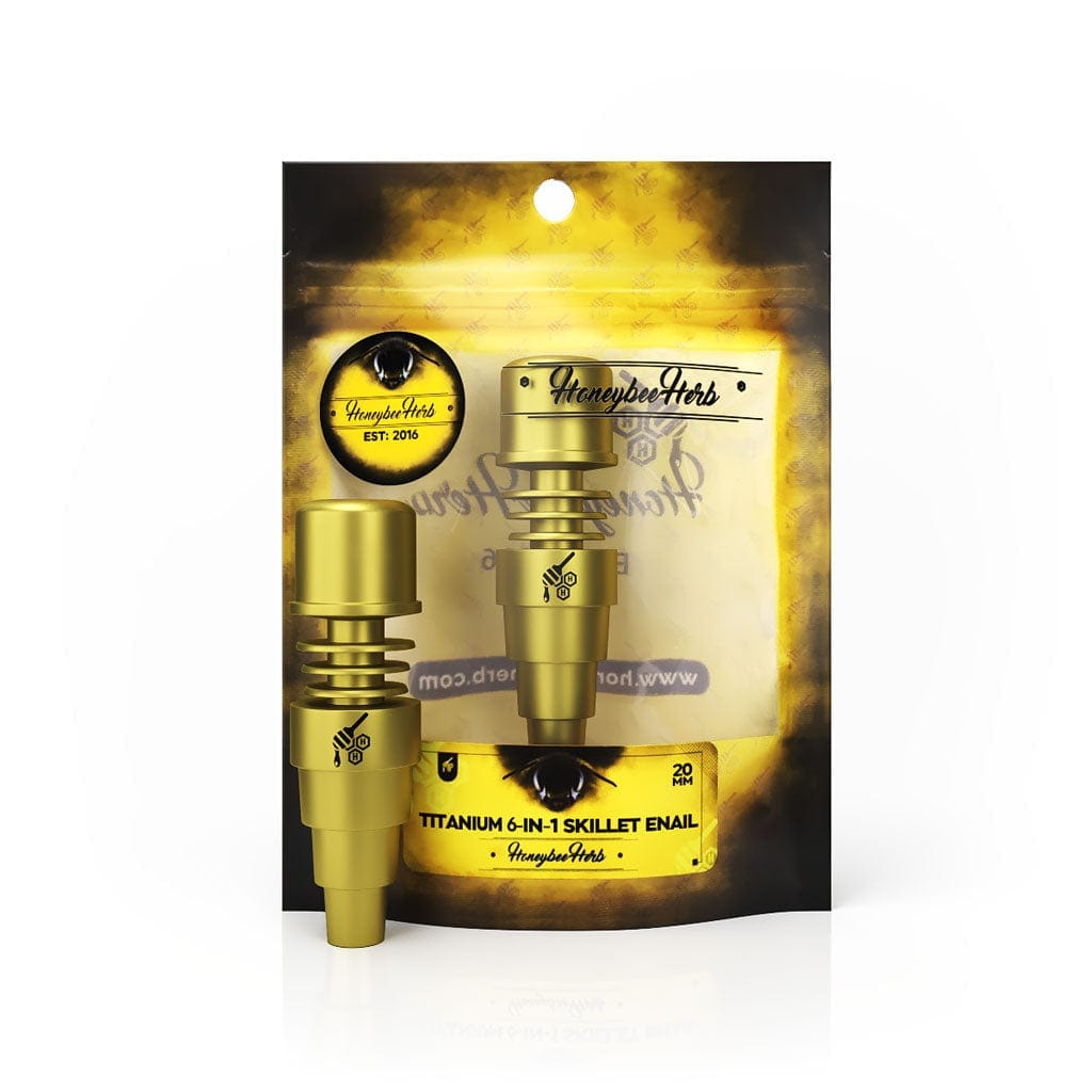 TItanium 6 in 1 Skillet Enail Dab Nail - Gold / 20mm