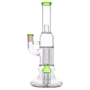 BEAKER PILLAR BONG W/ GILDED PERC - Lime green