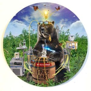 Stonerdays Round Dab Mats - Free Dabs Bear