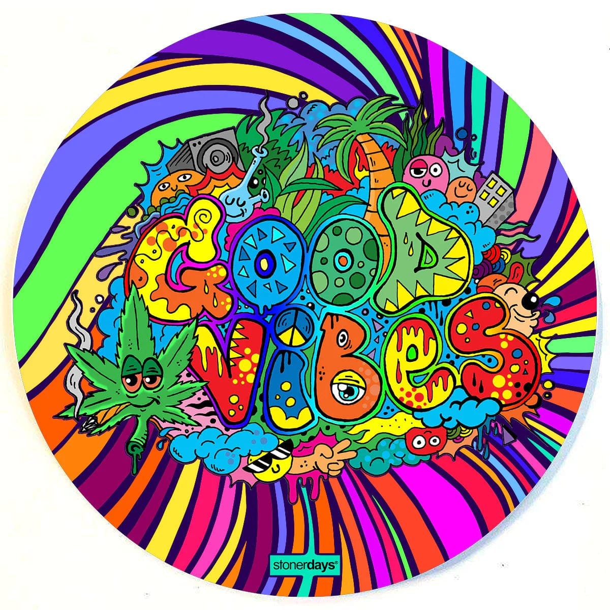 Stonerdays Round Dab Mats - Good Vibes Drip