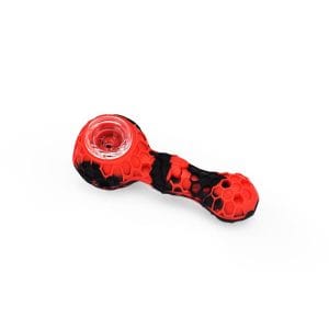 4'' Silicone Spoon Pipe - Red & Black