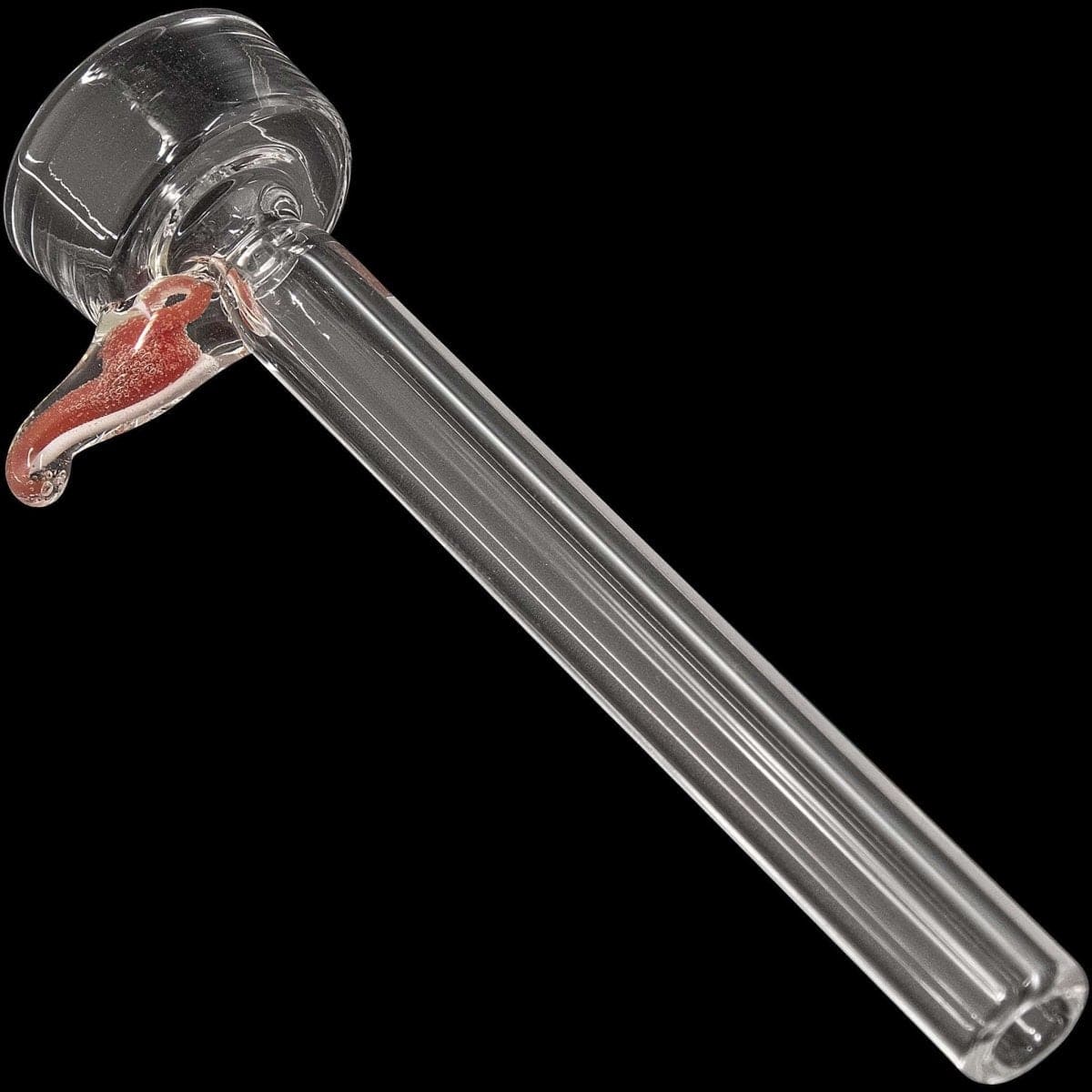 9mm Clear Slide Bowl w/ Color Handle for Pull-Stem Bongs - Red