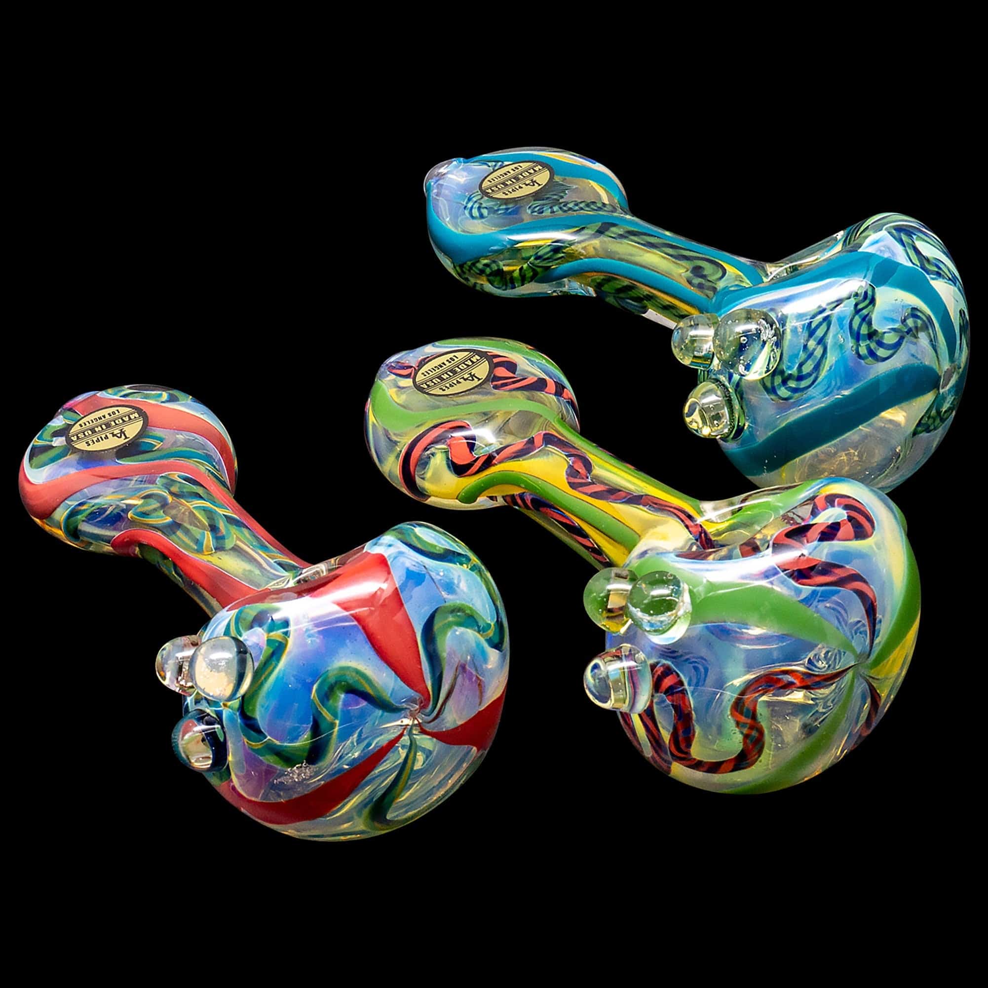 "Candy Spoon" Inside-Out Color Changing Glass Pipe - Blue Hues