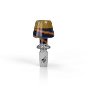 FIRE PIT TOP WHRIL BONG BOWL SLIDE - Male / 14mm / Yellow/Blue