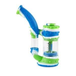 Ooze Stack Pipe Silicone Bubbler - Blue/White/Green