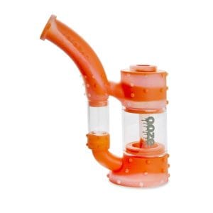 Ooze Stack Pipe Silicone Bubbler - Orange/Clear