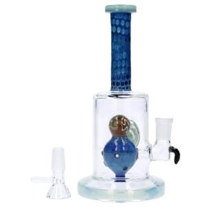 Reversal Art Locket Water Pipe with UFO Showerhead Perc - 8 in - green