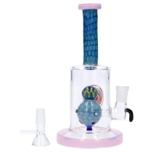 Reversal Art Locket Water Pipe with UFO Showerhead Perc - 8 in - pink