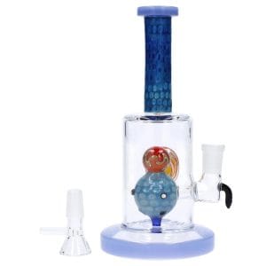 Reversal Art Locket Water Pipe with UFO Showerhead Perc - 8 in - purple