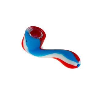 Silicone Sherlock Hand Pipe - Red & Blue