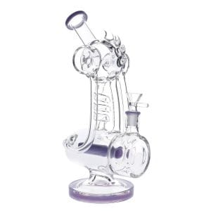 Spiky Recycler Coil Bong - Milky Purple
