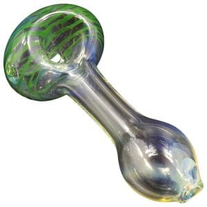 "Spiral-Head" Color Changing Glass Spoon Pipe - Green / Large