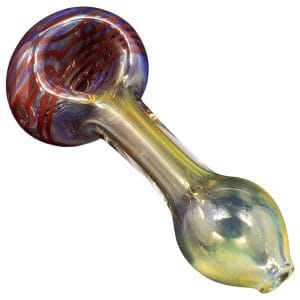 "Spiral-Head" Color Changing Glass Spoon Pipe - Red / Large