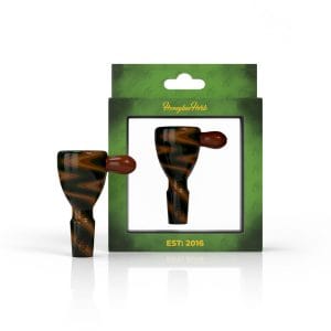 WIG WAG STRIPPED BONG BOWL PIECE - Male / 14mm / Black/Orange