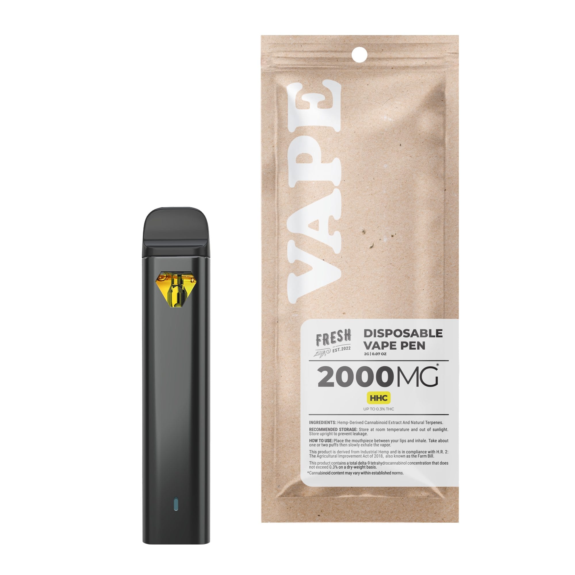 2000mg HHC Vape Pen - Green Crack - Sativa - 2ml - Fresh (2,000mg)