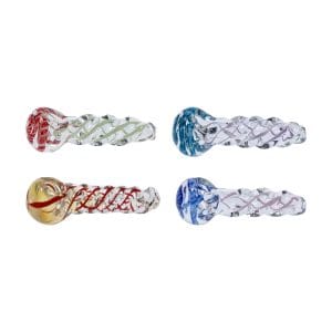 3-inch Glass Ribbed Twist Hand Pipe