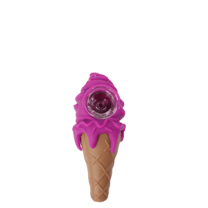 4.5'' Silicone Ice Cream Cone Hand Pipe - Purple