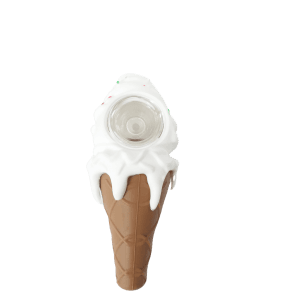 4.5'' Silicone Ice Cream Cone Hand Pipe - White