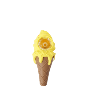 4.5'' Silicone Ice Cream Cone Hand Pipe - Yellow