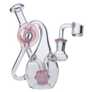 7" Milky Purple Mini Recycler Water Pipe - Milk Pink